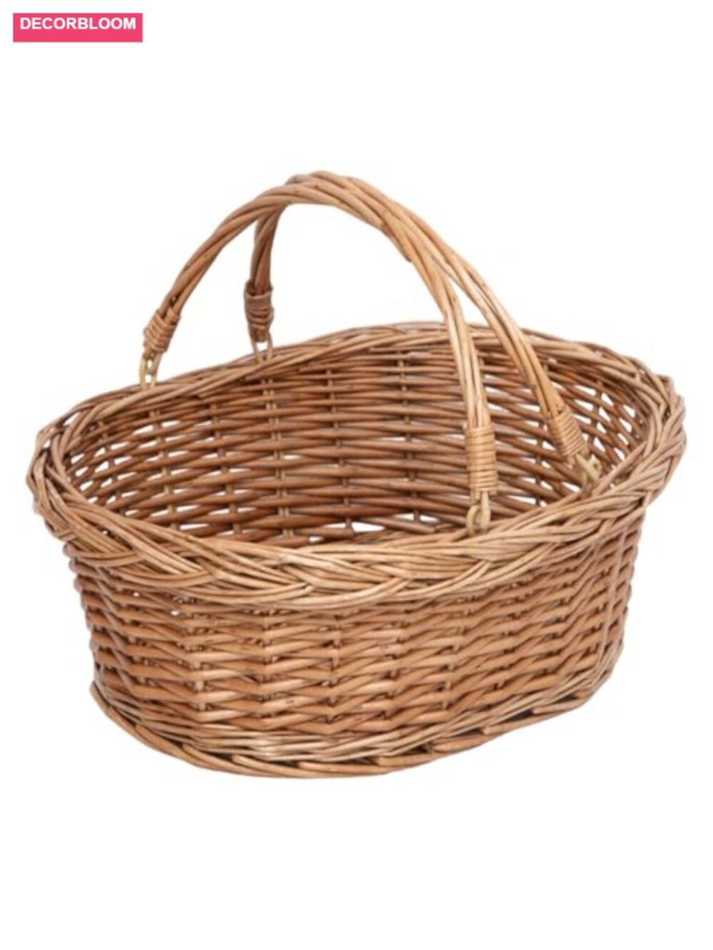 Hand-Woven Wicker Picnic Basket with Handle Large Storage